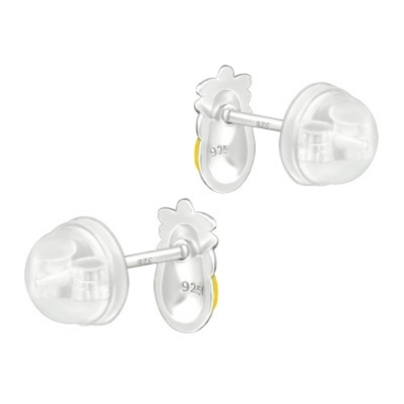 Children's Silver Pineapple Ear Studs - Picture 3 of 3